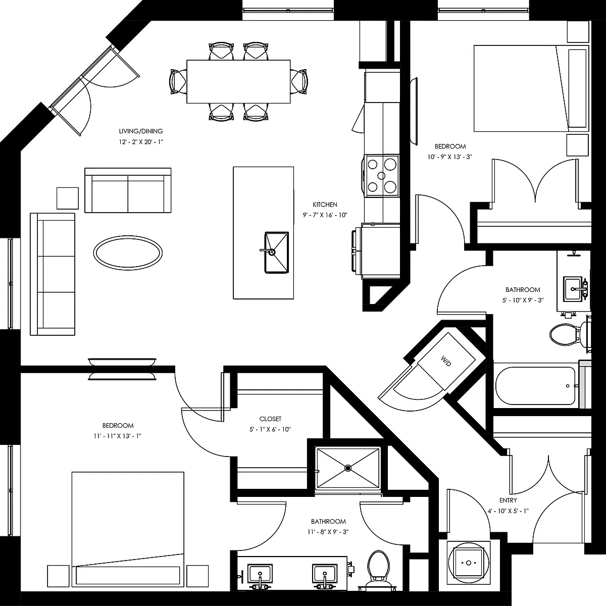 Floor plan B4 - Two Bedroom