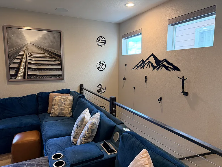 Family Room North Wall, stairs down to First Floor.