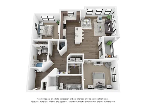 Floor plan B3 (2 Bedroom)