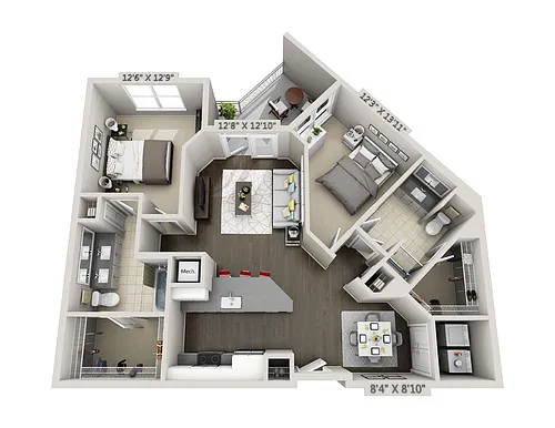 Floor plan C4 2 Bedroom 2 Bath