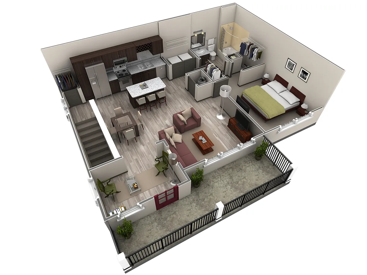 Floor plan 1 BR Grand Overlook