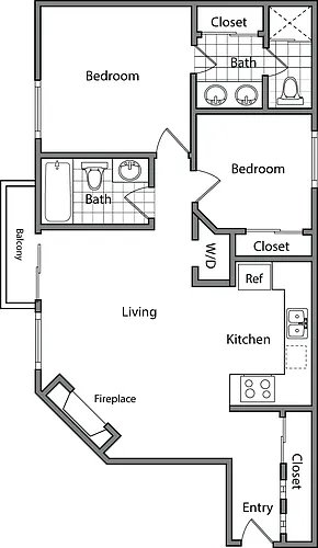 Floor plan 2 Bedroom A