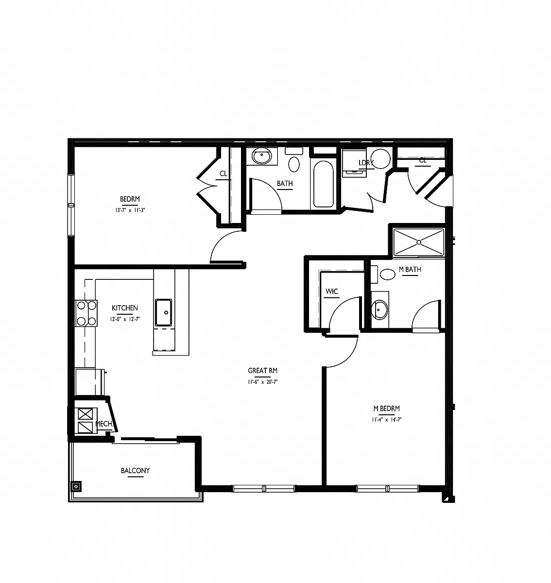 Floor plan 2 Bed/2 Bath-C Phase IV