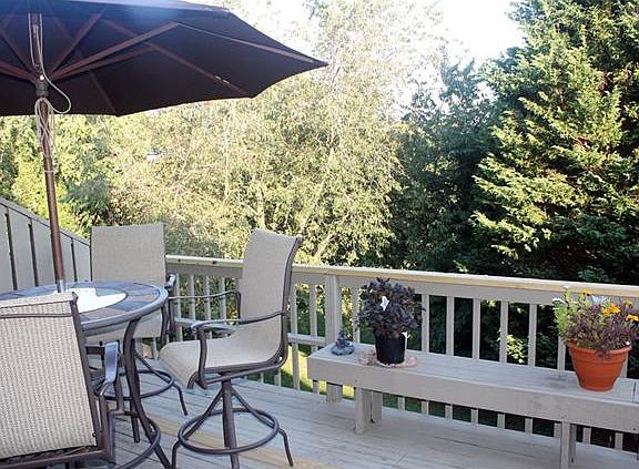 gorgeous treed view from elevated deck