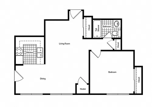 Floor plan 1A Bedroom