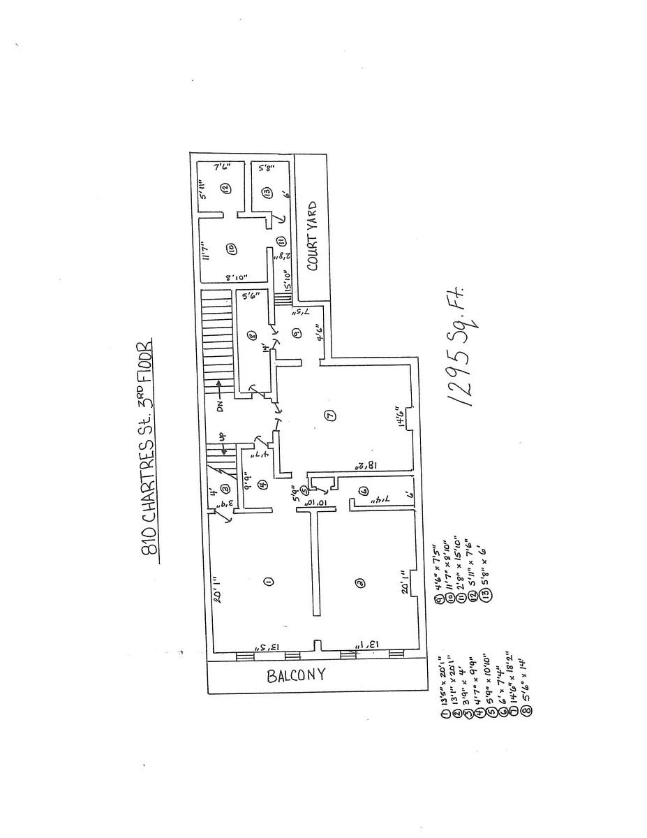 Floor plan 810 Chartres 3rd floor