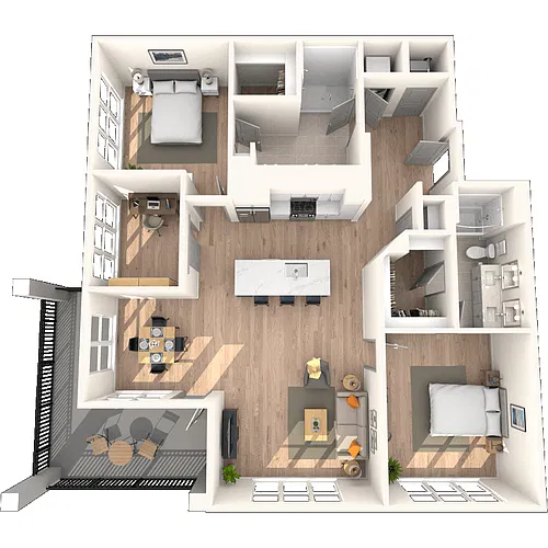 Floor plan B5 2x2 1454 SF-FP