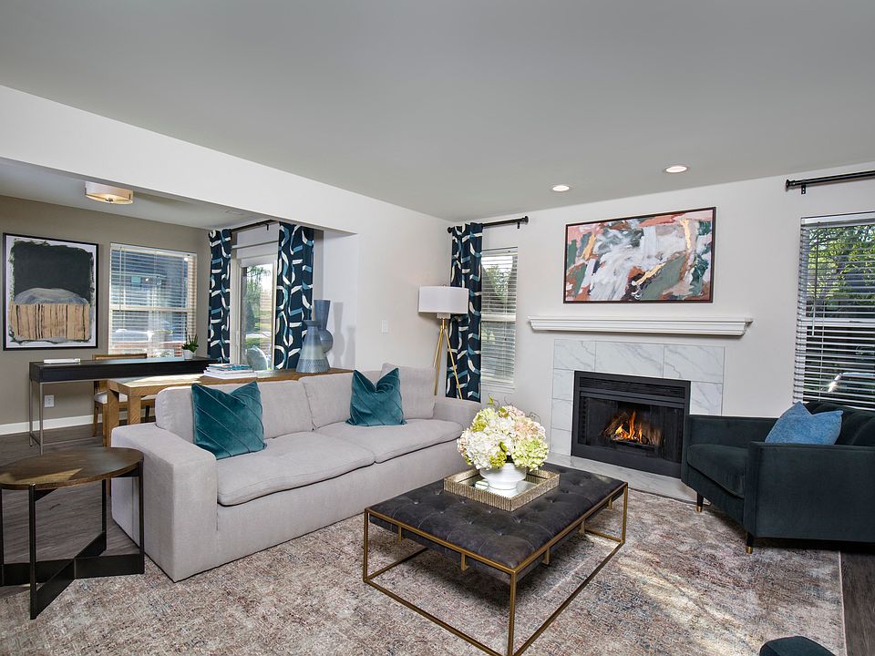 Living room with fireplace