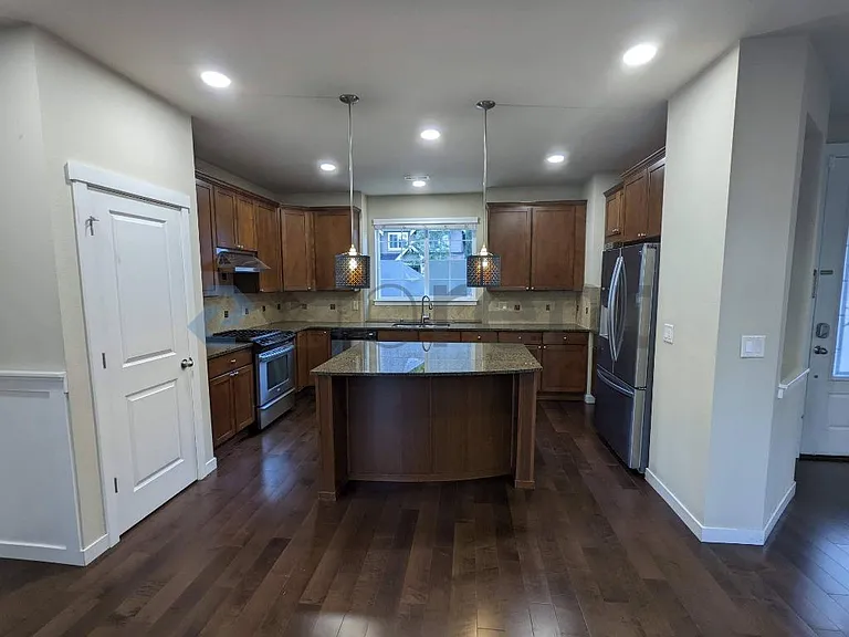Kitchen with built-in pantry, large island