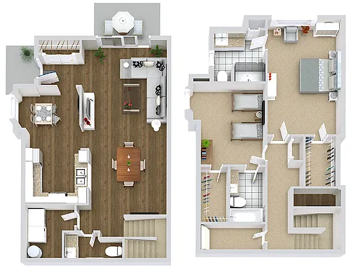 Floor plan The Berkley (2BR / 2.5BA)