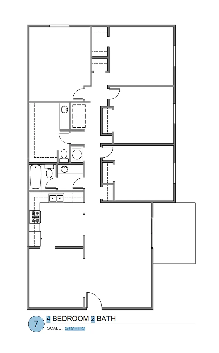 Floor plan 4 Bed Type A