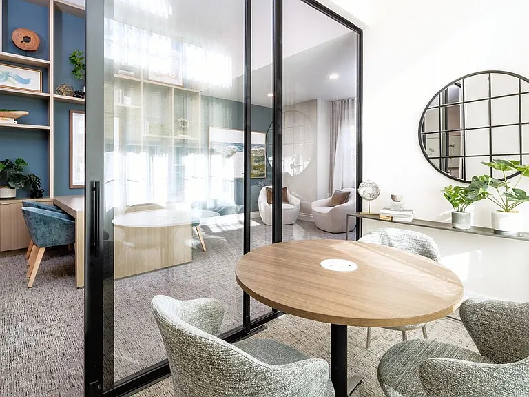Work lounge with private pods