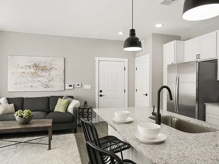 Iron Works Model Kitchen and Living Room