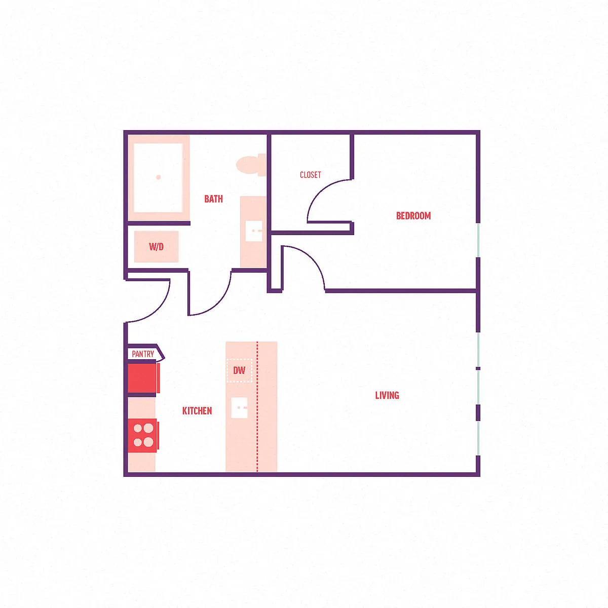 Floor plan 1X1 B1