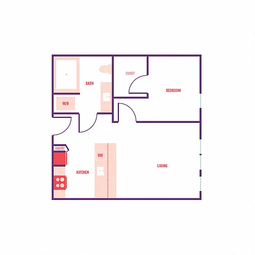 Floor plan 1X1 B1