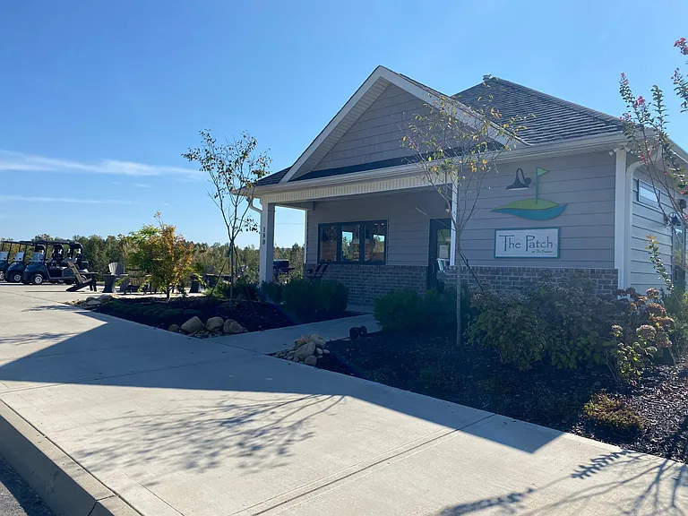 The Patch 9 par golf course and clubhouse