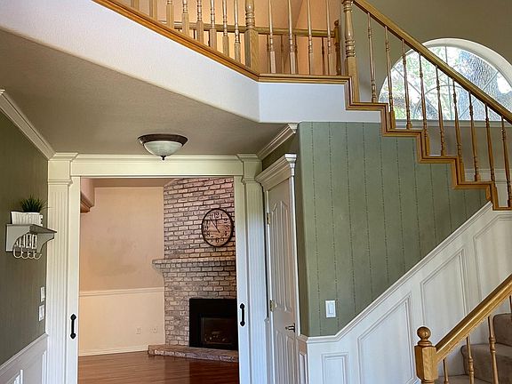 Just inside the front door