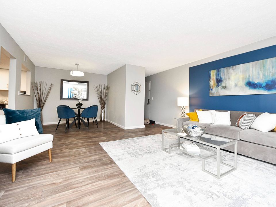 Living Room with Hardwood Style Flooring