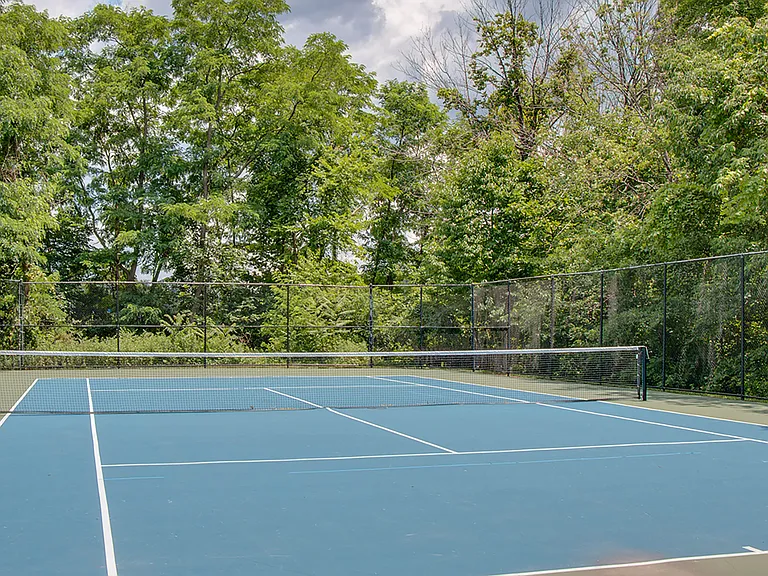 Private outdoor tennis court