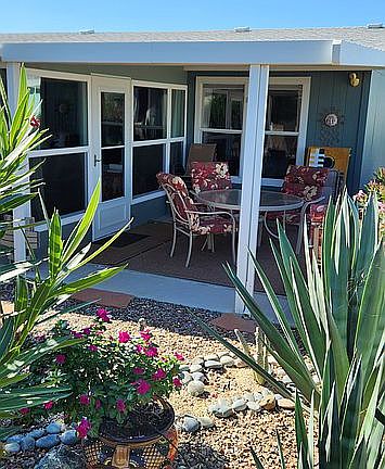 Backyard garden and patio