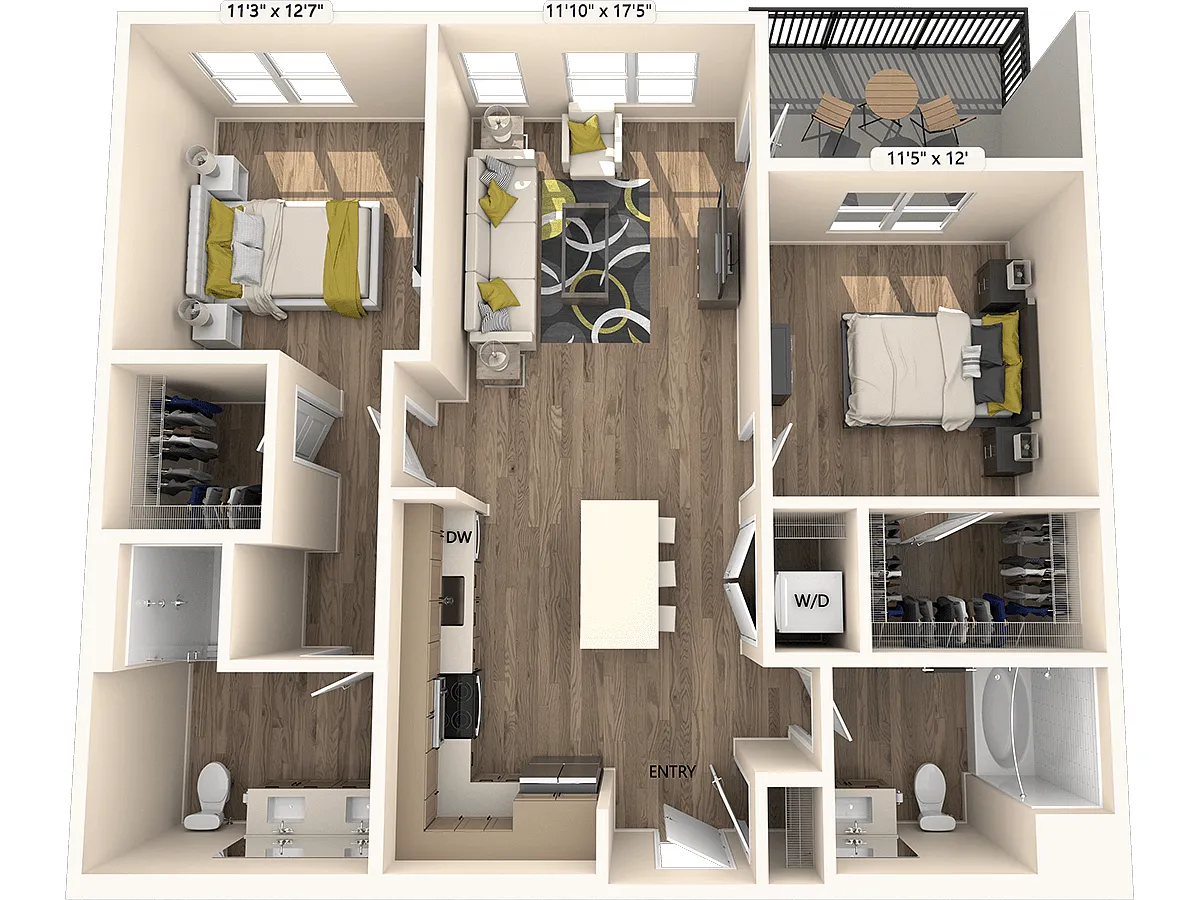 Floor plan B1-FinishII-1081sf