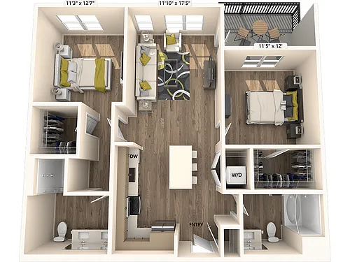 Floor plan B1-FinishII-1081sf