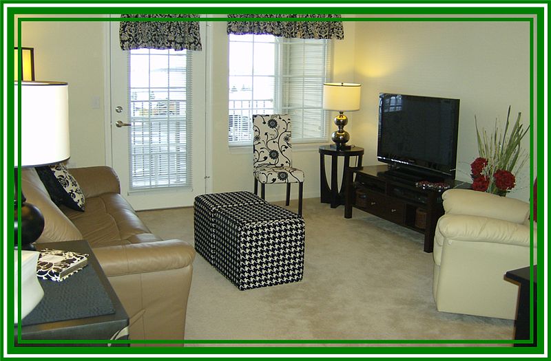 living room with patio
