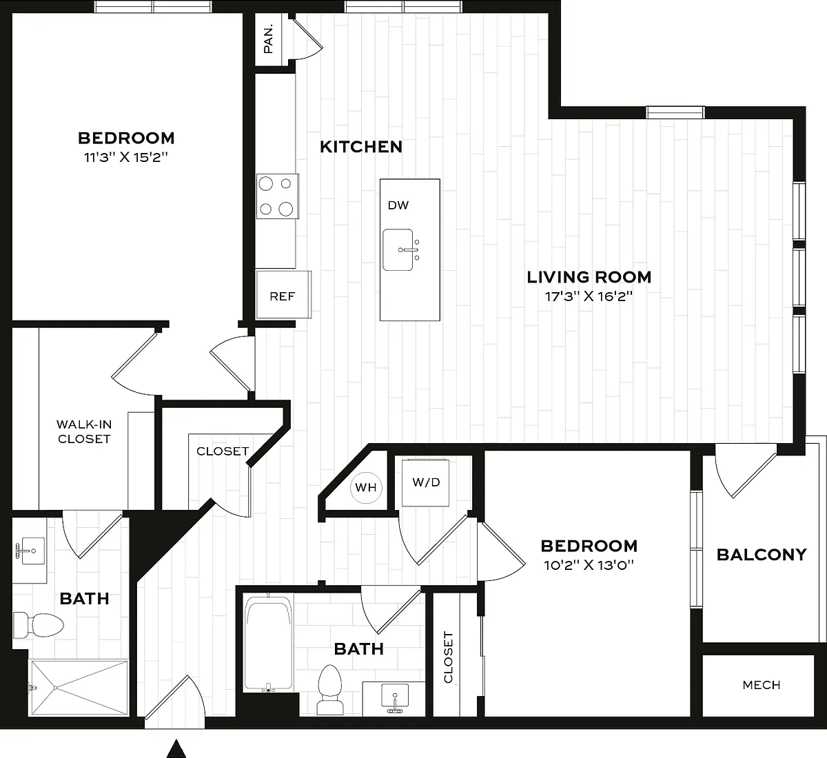 Floor plan 2 Bed/2 Bath-F2-X