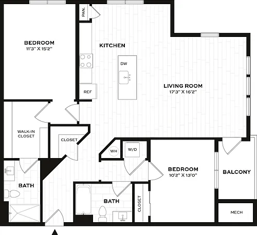 Floor plan 2 Bed/2 Bath-F2-X