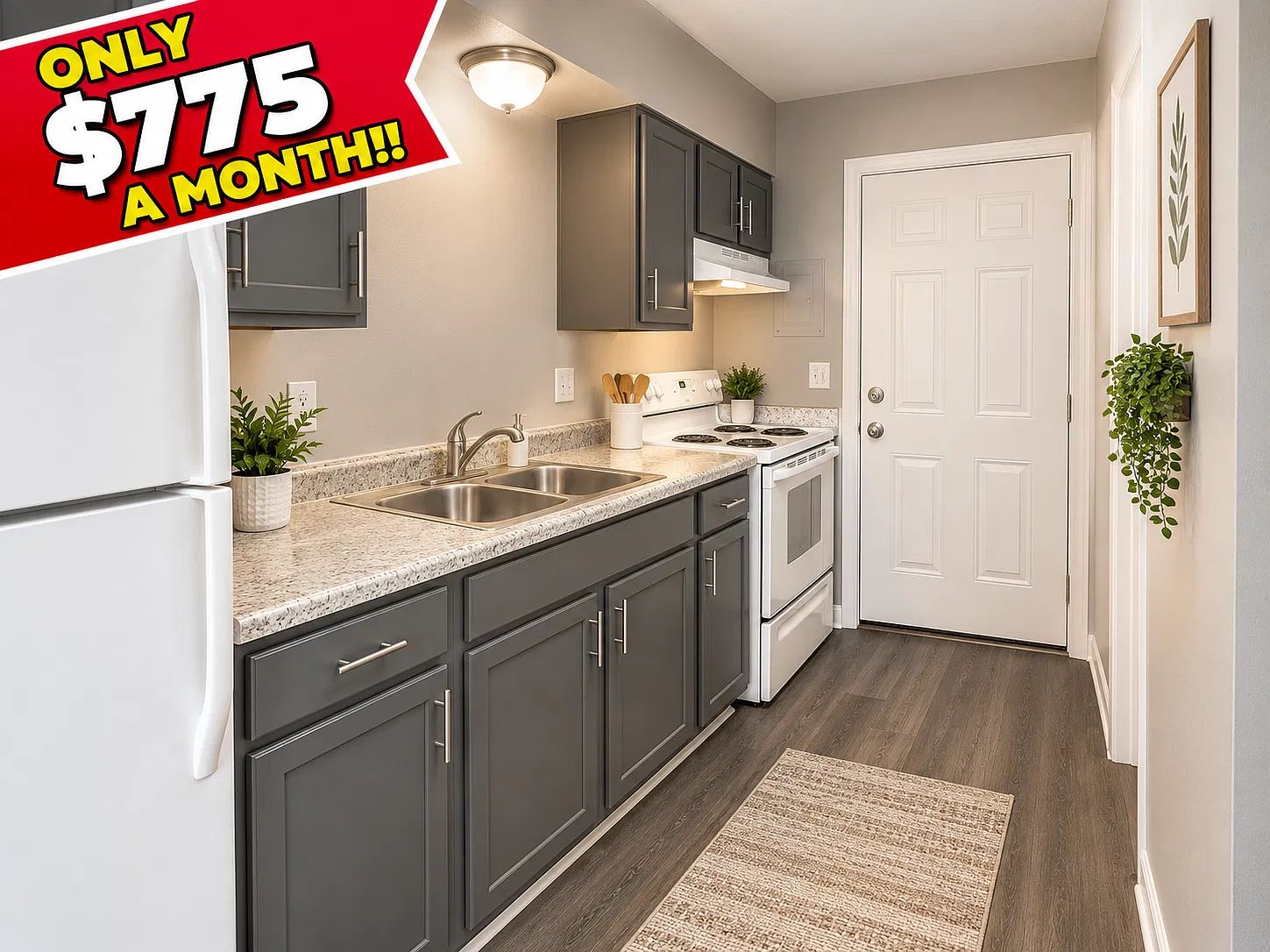 1 bed, 1.5 bath, 740 sqft, $775 — Photo 1