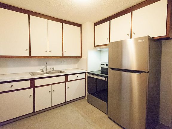 Lots of cabinet space in kitchen.