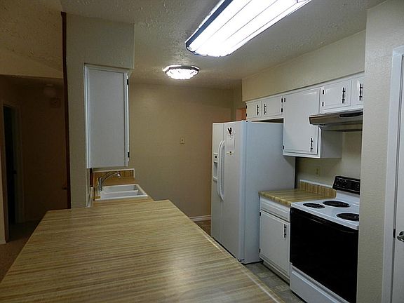 Kitchen offers lots of counter space.