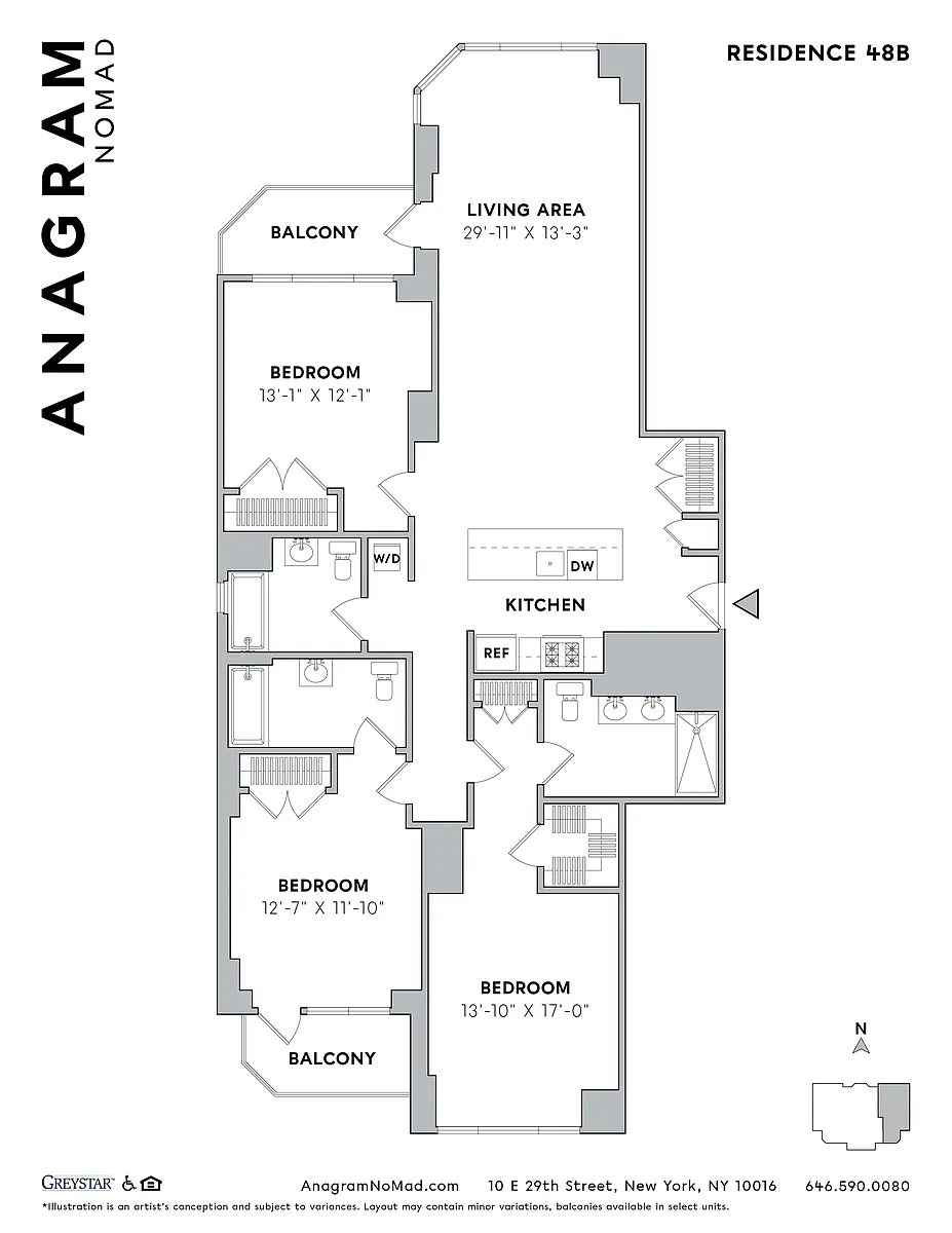 Floor plan 3 Bedroom / 3 Bathroom