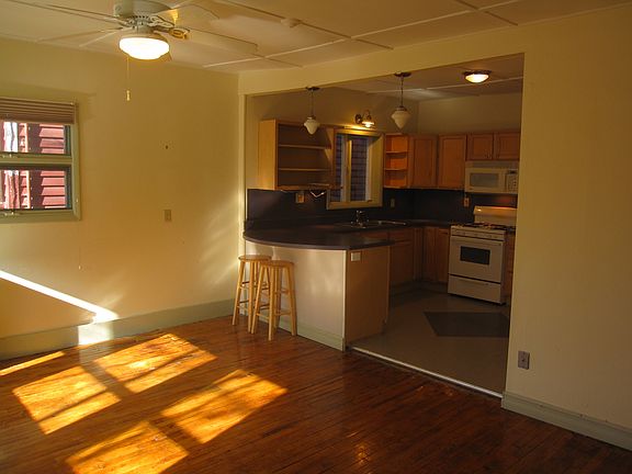 View of kitchen from living room