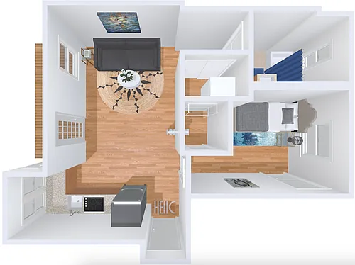 Floor plan 1bd/1b 1022N