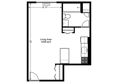 Floor plan Large Studio- 226