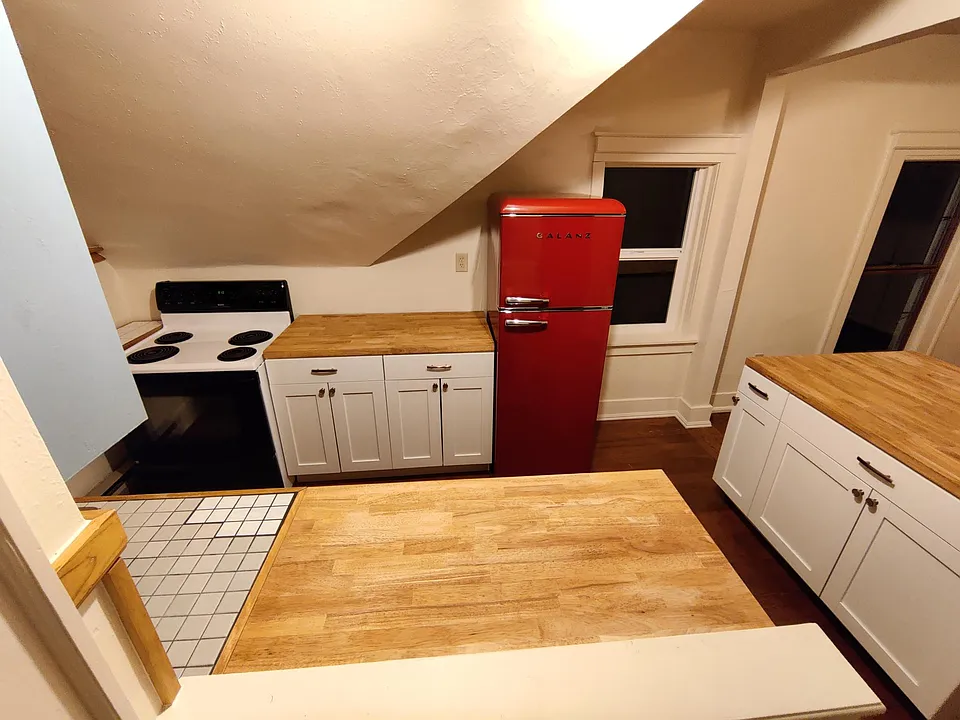 Red fridge (brand new) installed and ready to go!