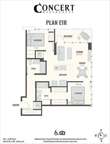 Floor plan Concert E1R 2x2