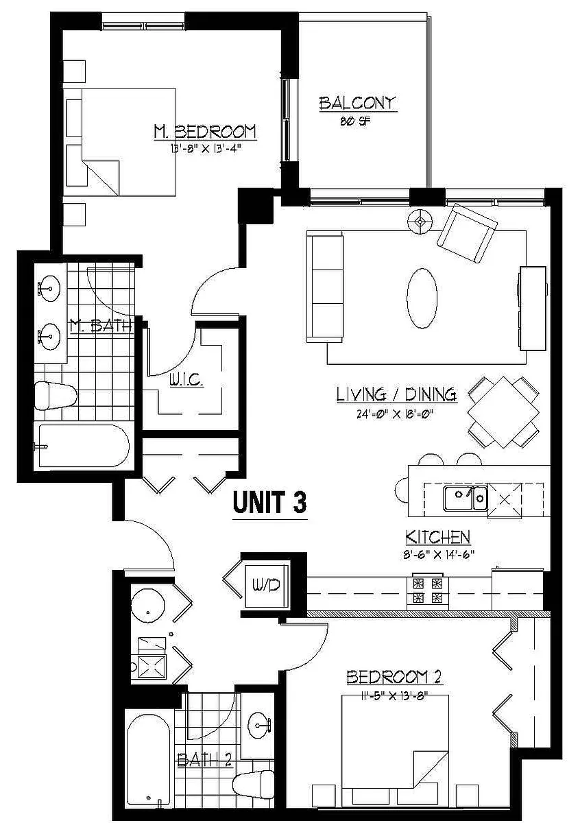 Floor plan 2 Bed 2 Bath