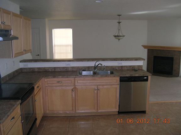 Kitchen and Gas Fireplace