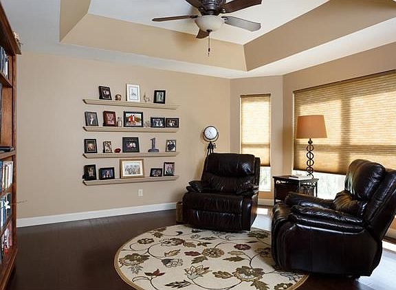 Current owners are using dining room as a Den. Bookcases are not attached nor staying with the home.