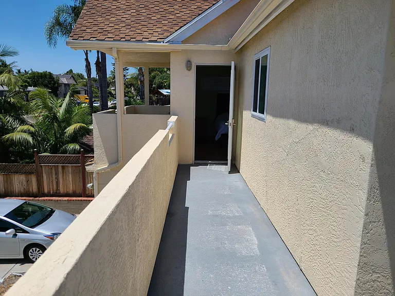 Second floor balcony looking west