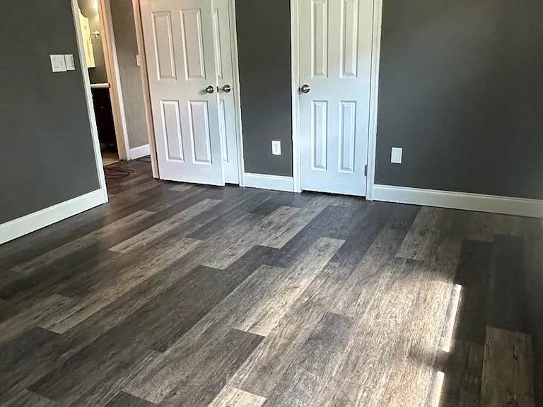 Primary bedroom with double closets