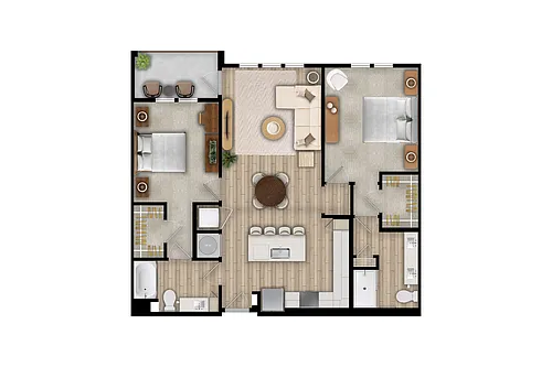 Floor plan B2 - 2X2