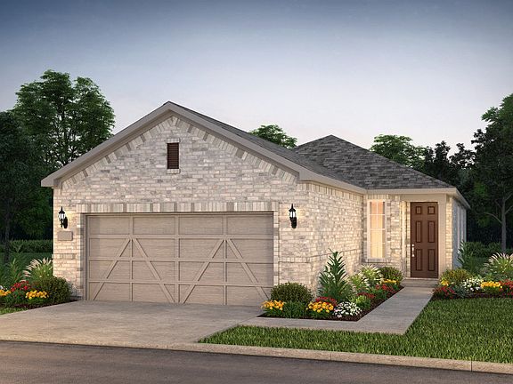 The Compass, a one-story home with 2-car garage, shown with home exterior LS201