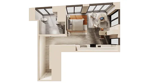Floor plan East Studio Corner Worldcenter
