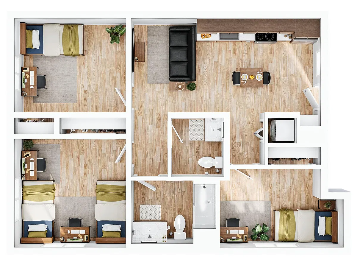 Floor plan 3BR/1.5BA