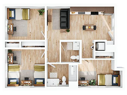 Floor plan 3BR/1.5BA