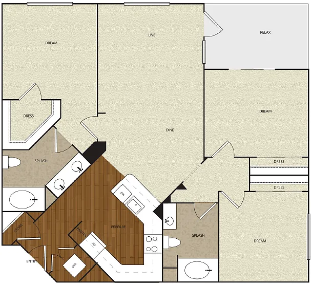 Floor plan 3 Bed 2 Bath 5