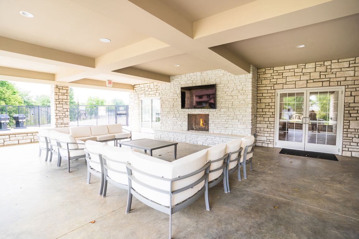 Fireside warmth and fresh air, all from the comfort of a sheltered patio.